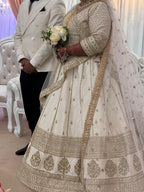 Ivory Bridal Lengha with Double Duppata
