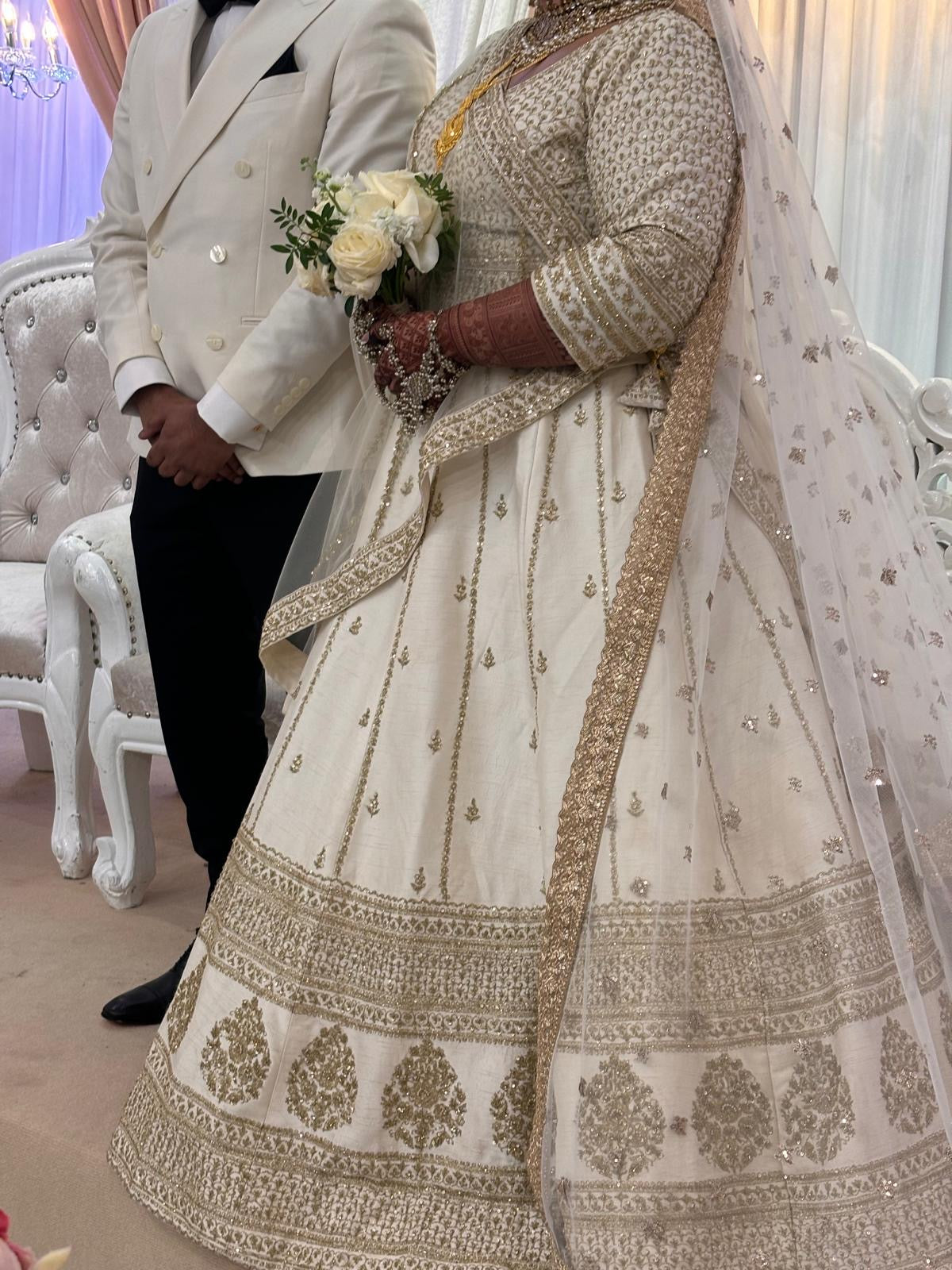 Ivory Bridal Lengha with Double Duppata