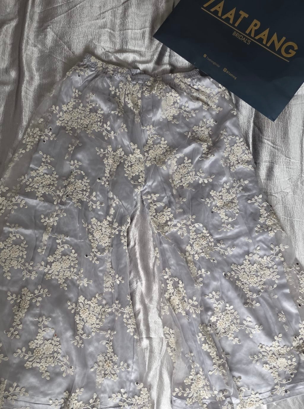 Sky blue heavy party suit by 7aatrang