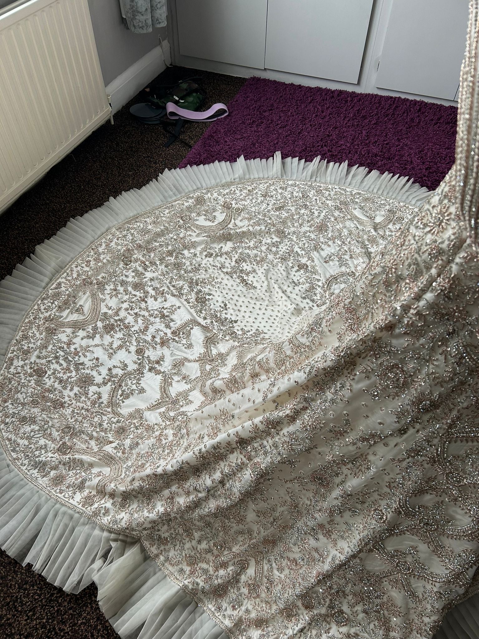 Seasonz White and Rose Bridal Lengha