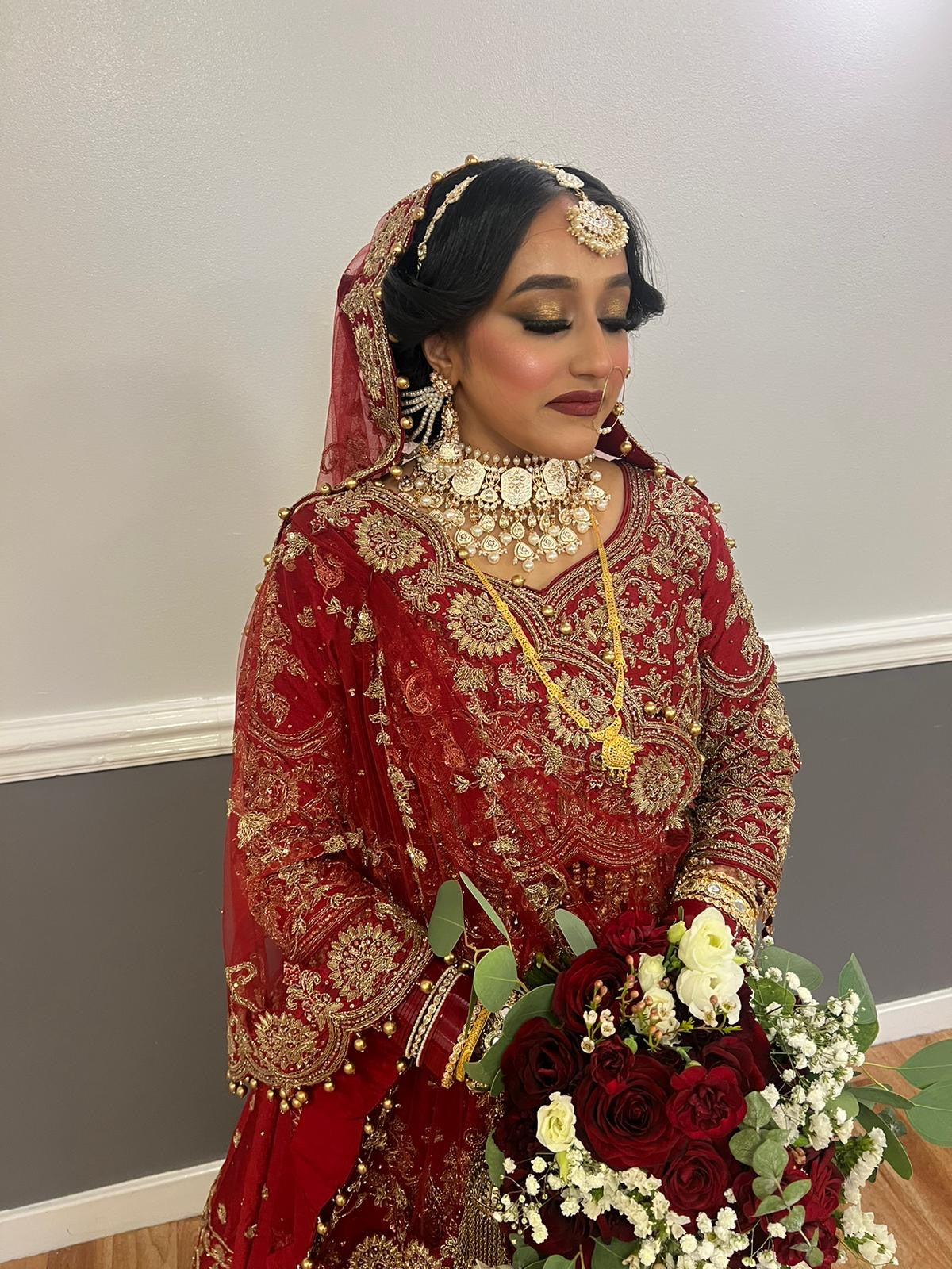 Red/Gold Bridal lengha