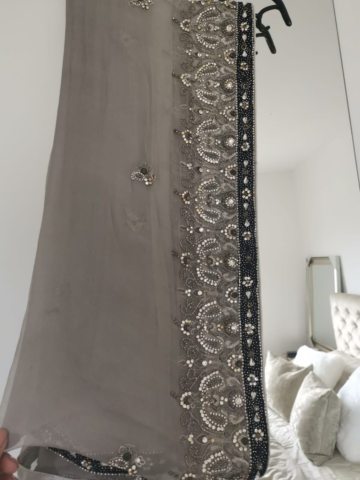 Navy and Silver Long Lehngha