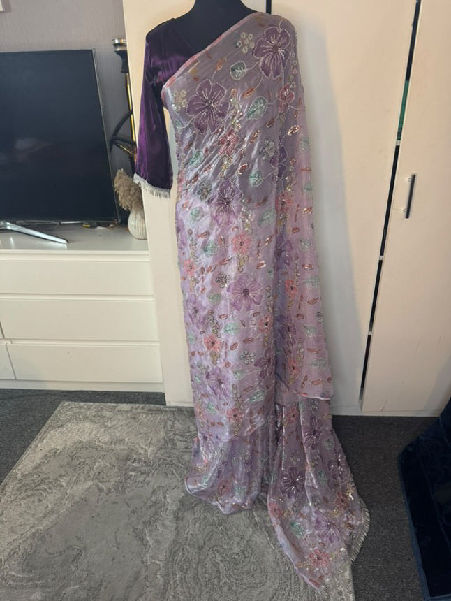 Lilac Saree by NB Couture