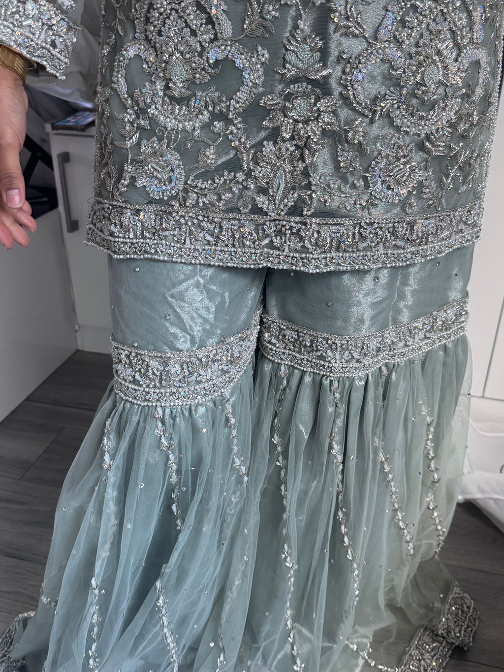Ice blue sharara - bridal