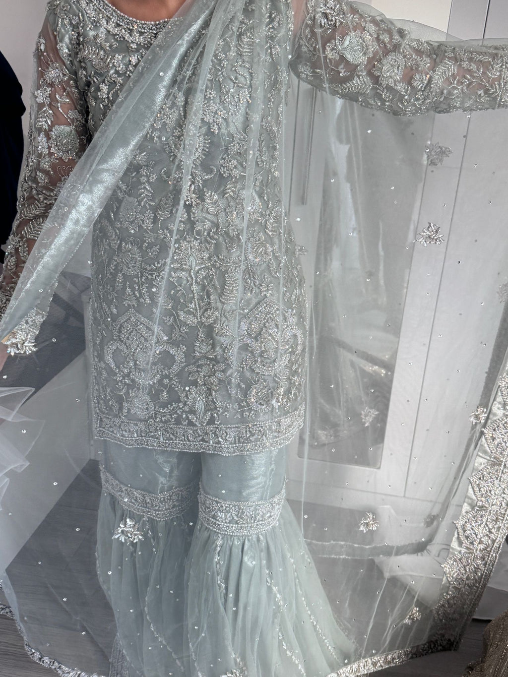Ice blue sharara - bridal