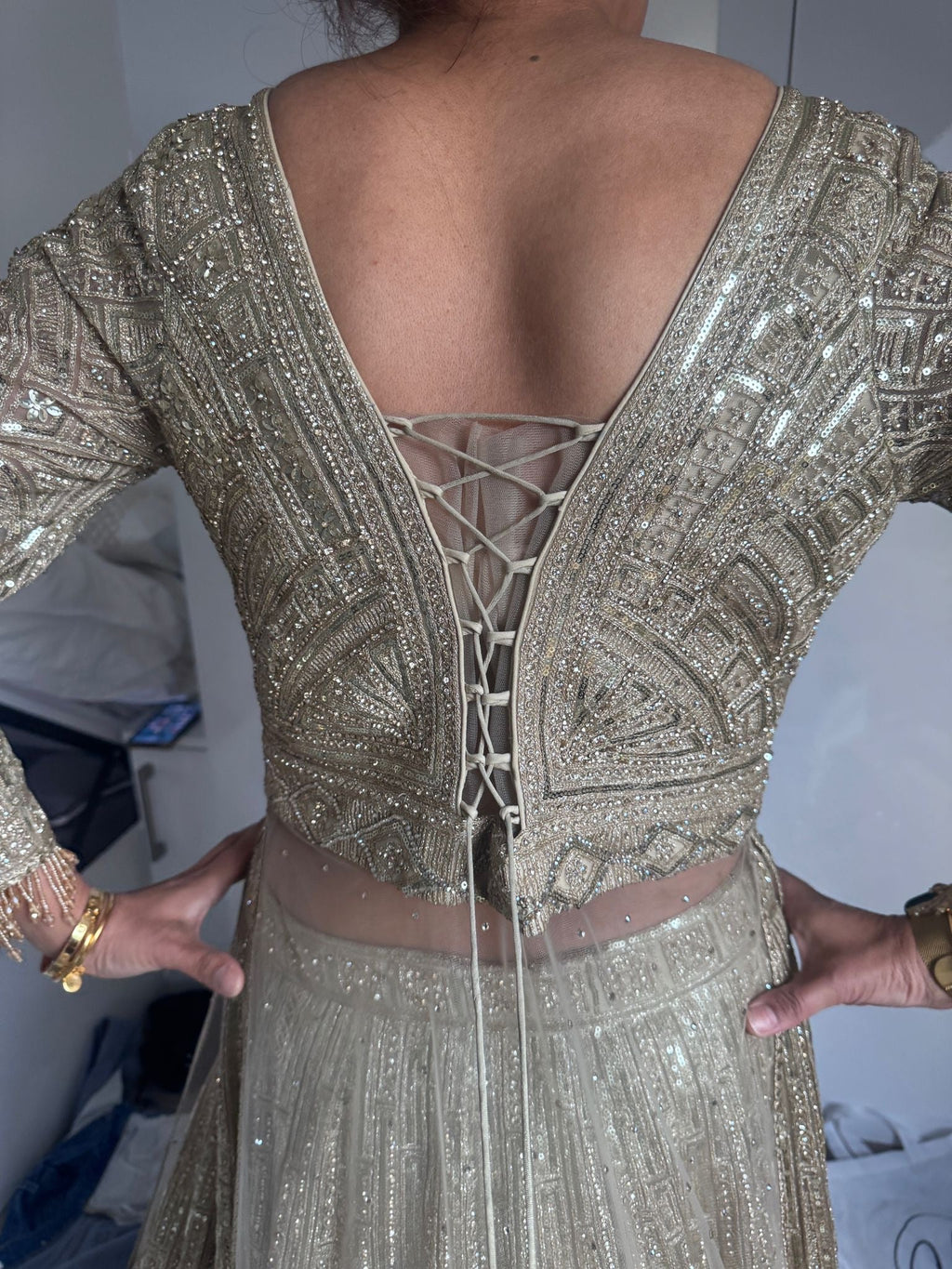 Gold emblished lengha