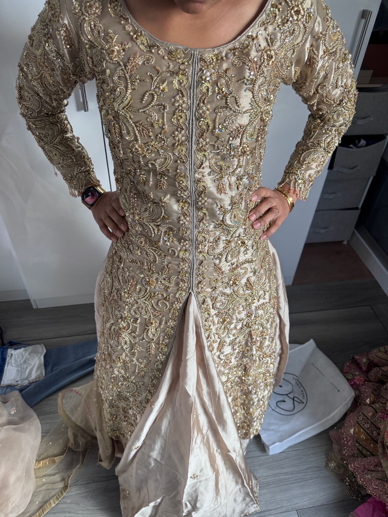 Champagne kameez and lengha