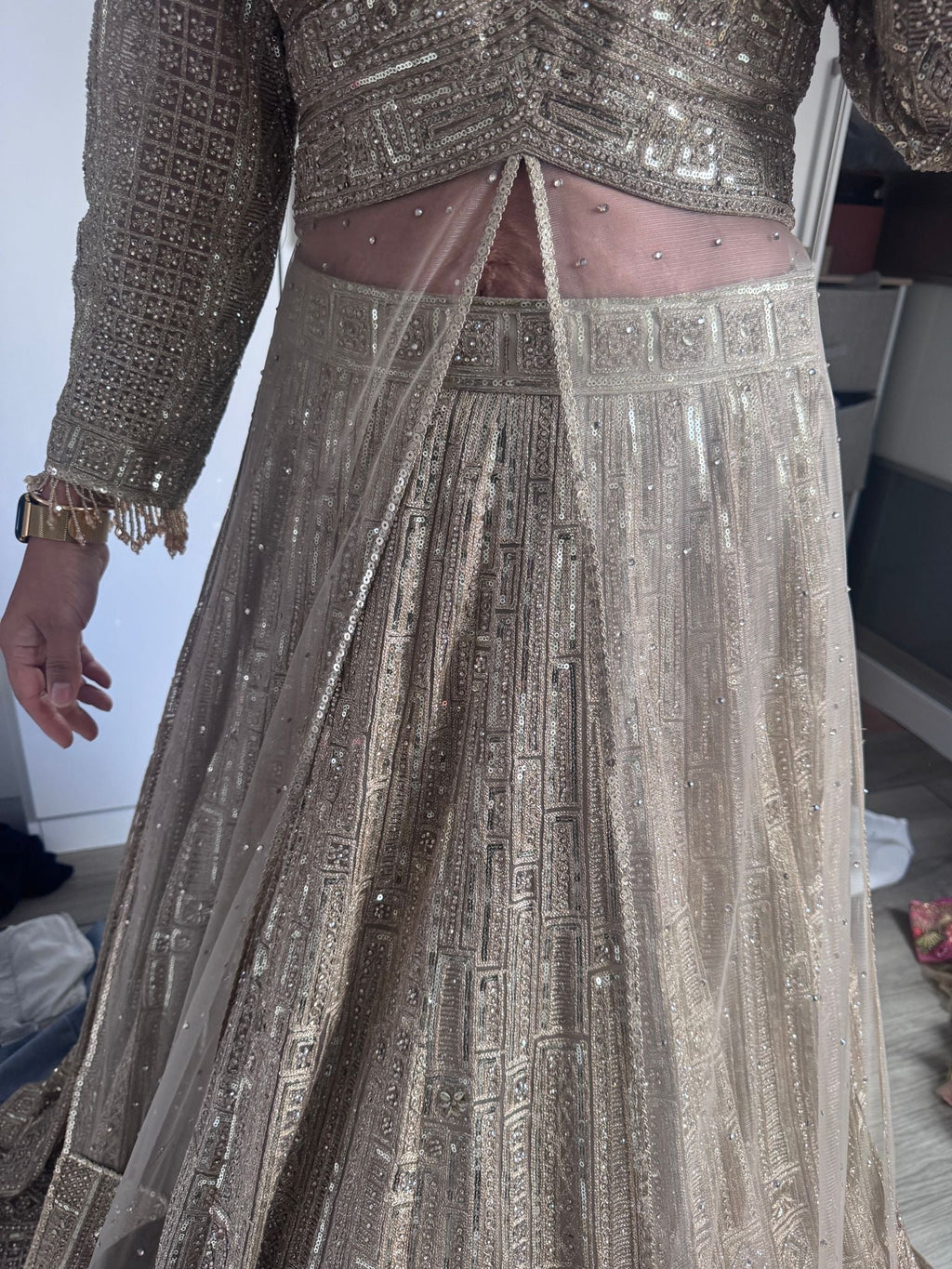 Gold emblished lengha