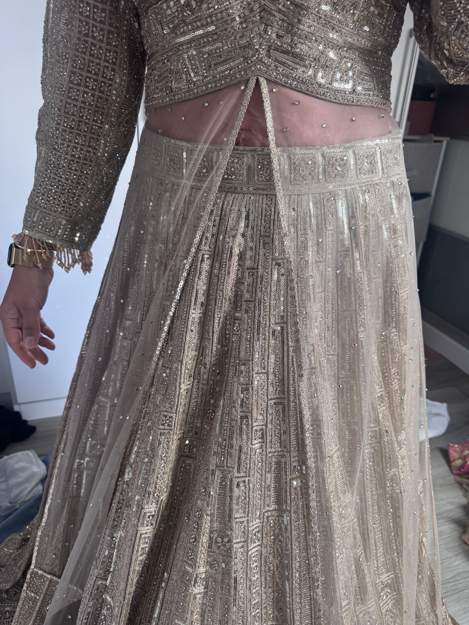 Gold emblished lengha