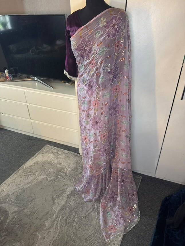 Lilac Saree by NB Couture