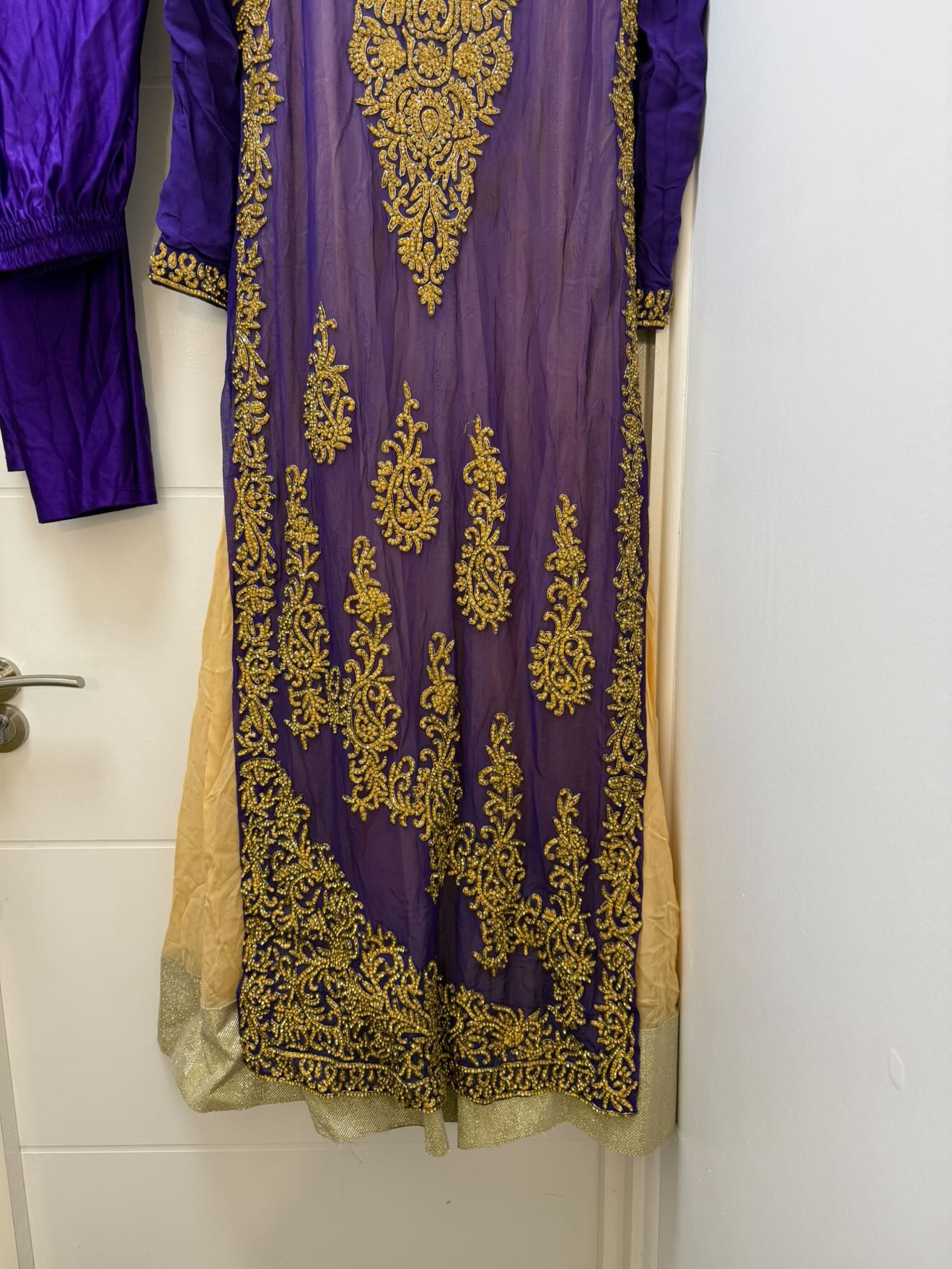 Regal Purple & Gold Embroidered Outfit