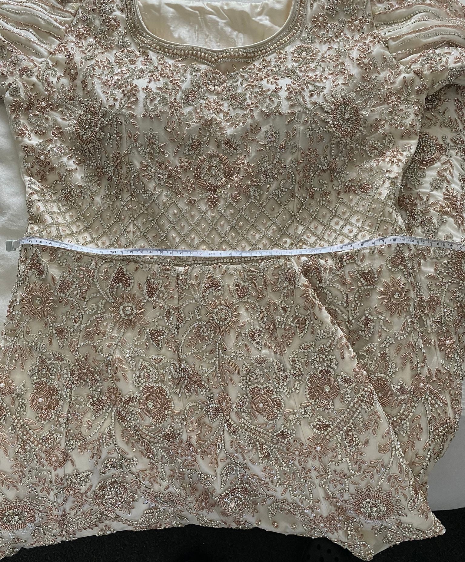 Seasonz White and Rose Bridal Lengha