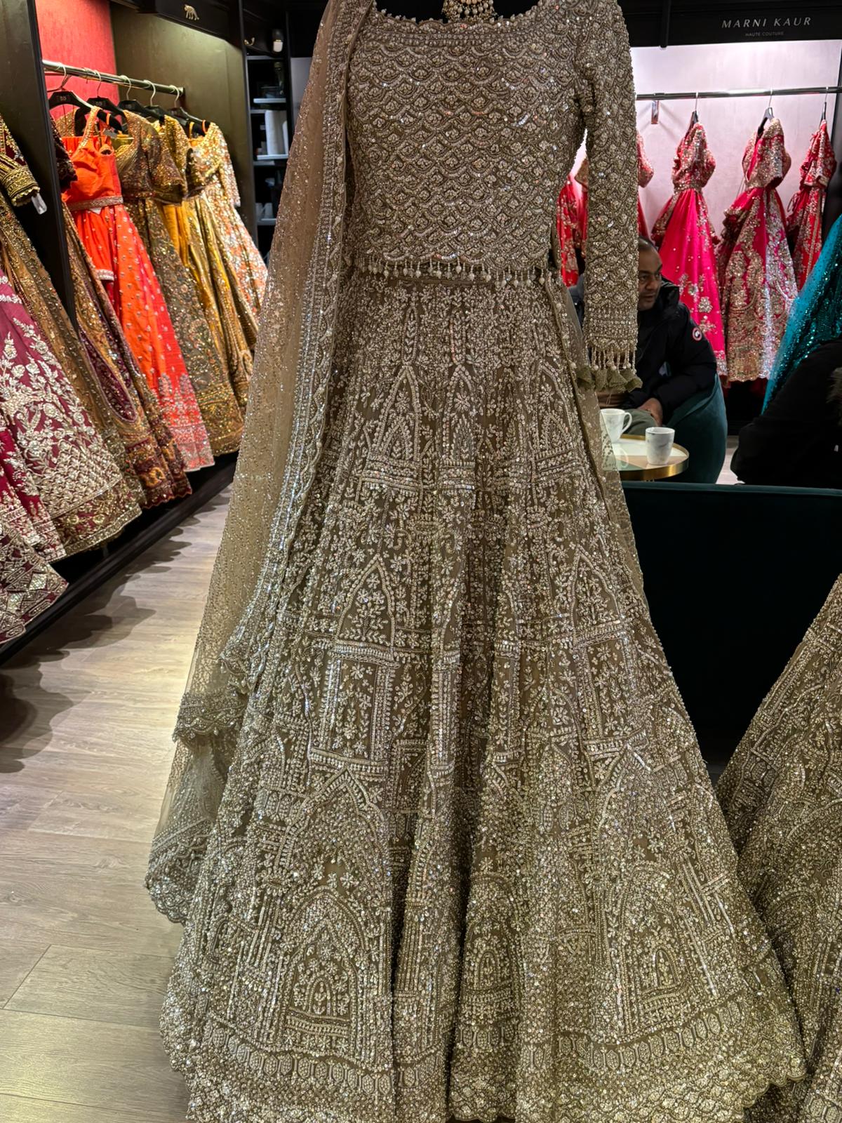 Designed by Seema Gujrahl Ivory/cream Lengha