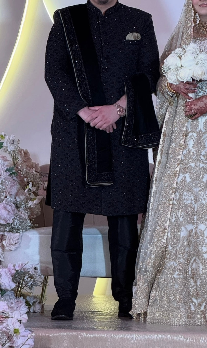 Geeta Arts Black Sherwani