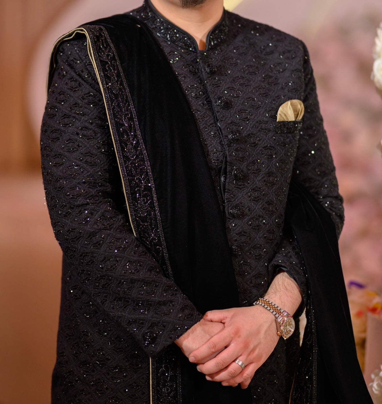 Geeta Arts Black Sherwani