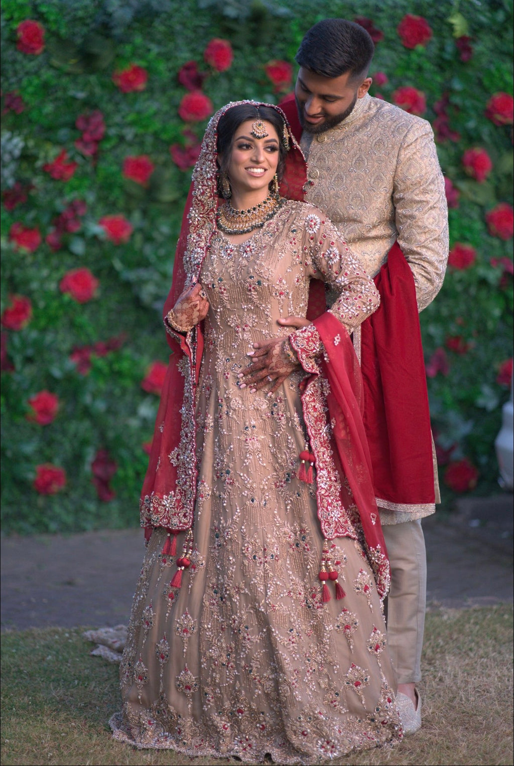 Hoor Qasim Champagne Bridal Dress