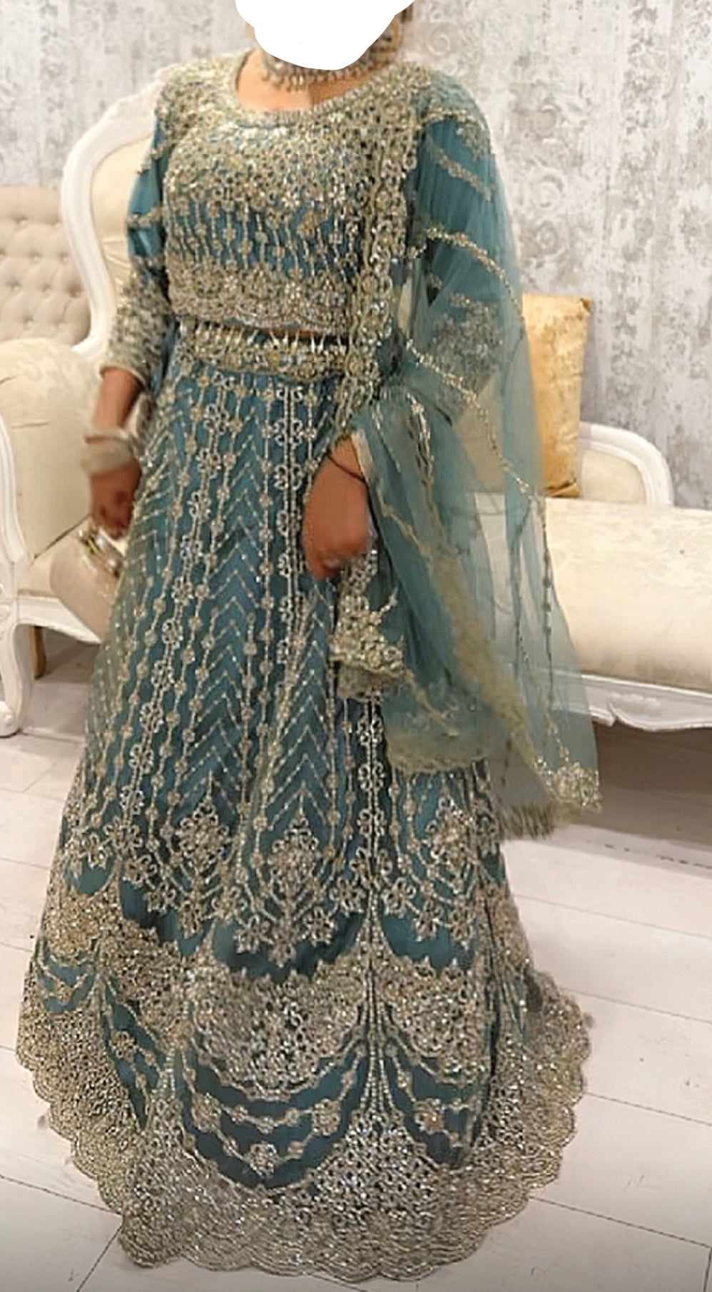 Teal Blue Lehenga