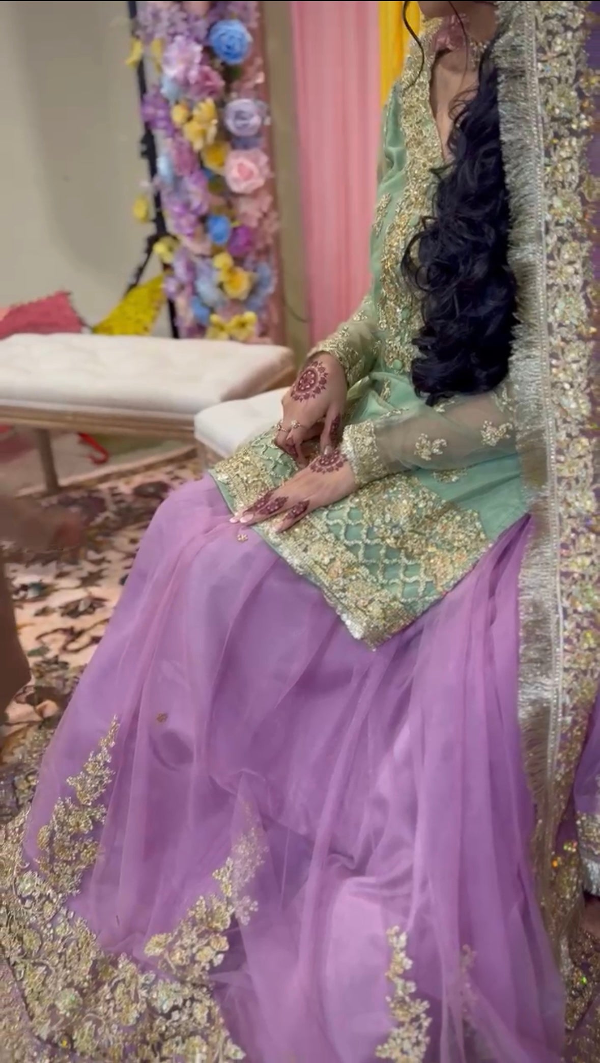 Designed By Lashkara Mendhi lengha