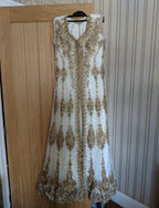 White and gold Pakistani/ Indian style maxi dress