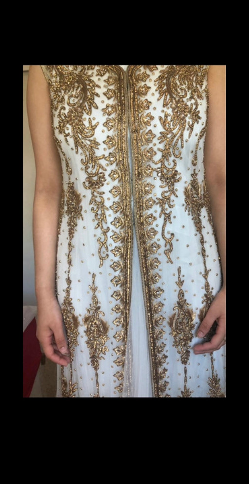 White and gold Pakistani/ Indian style maxi dress