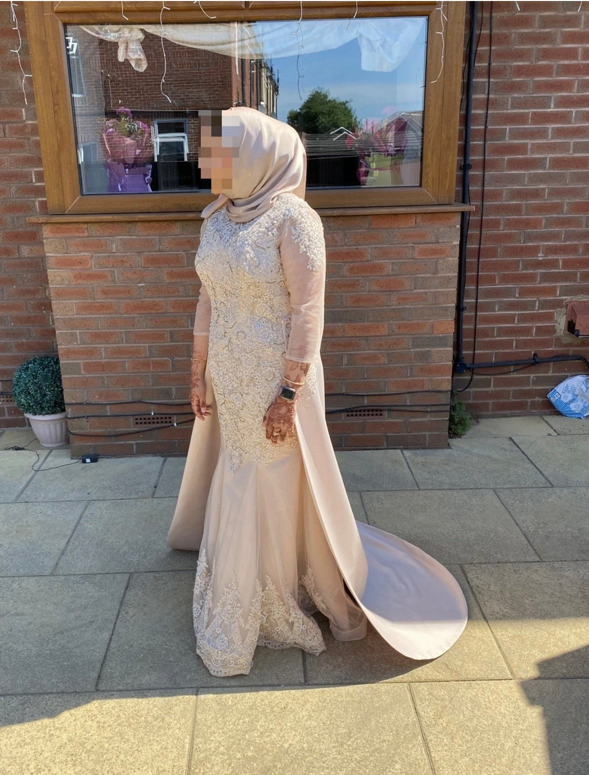 Custom made in Dubai English fusion wedding party dress