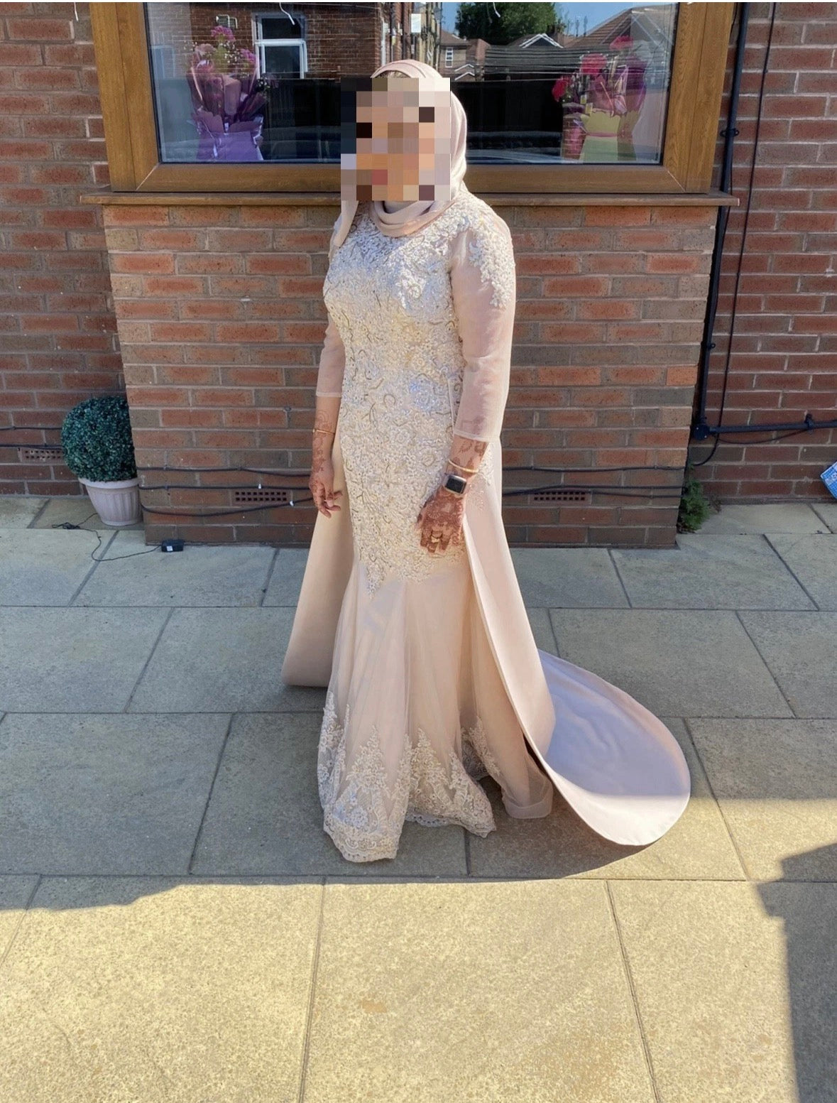 Custom made in Dubai English fusion wedding party dress