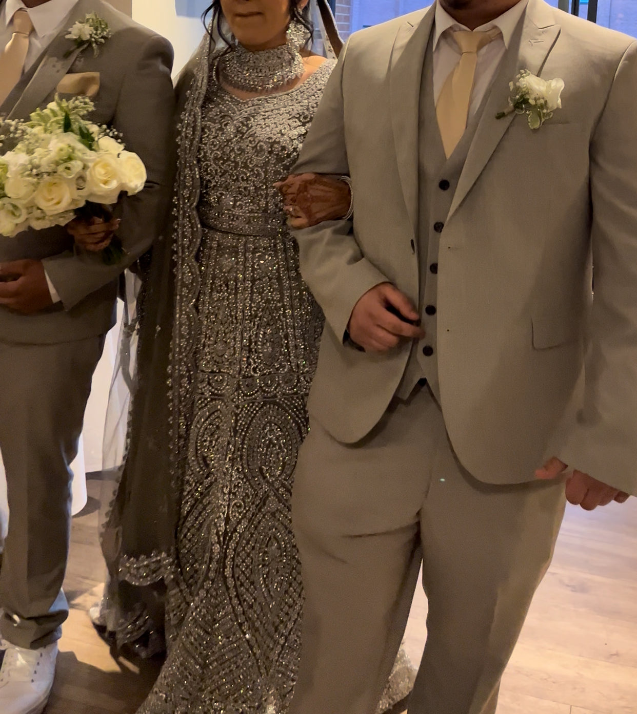 Olive Stoned Bridal/Reception Lengha