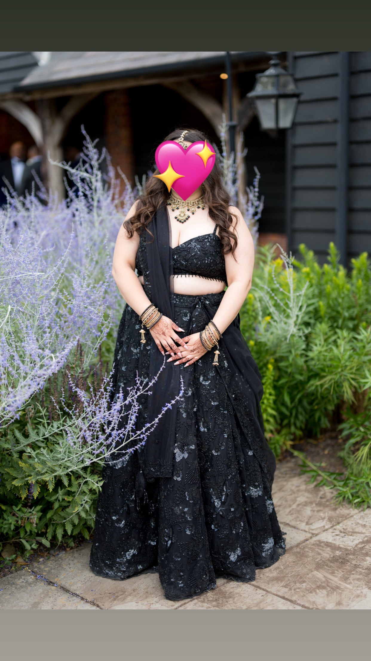 Black Bridesmaid Lehenga