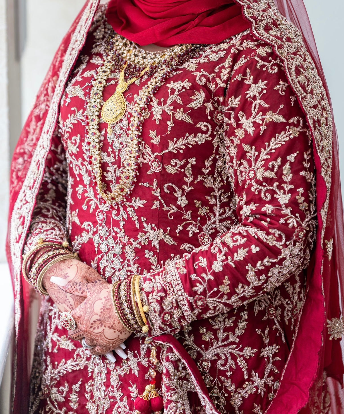 Bridal red Lengha. Skirt and long kameez