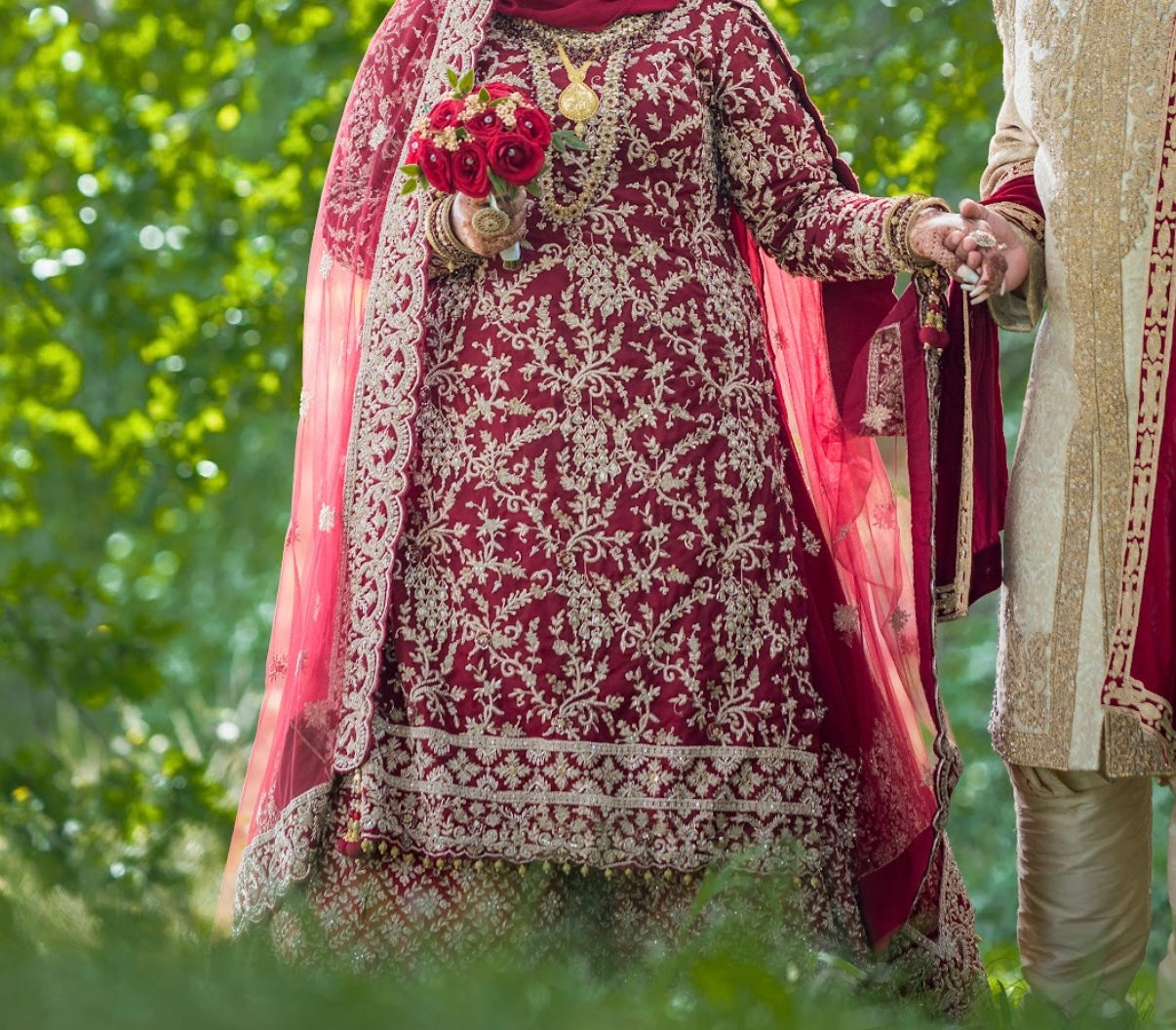 Bridal red Lengha. Skirt and long kameez