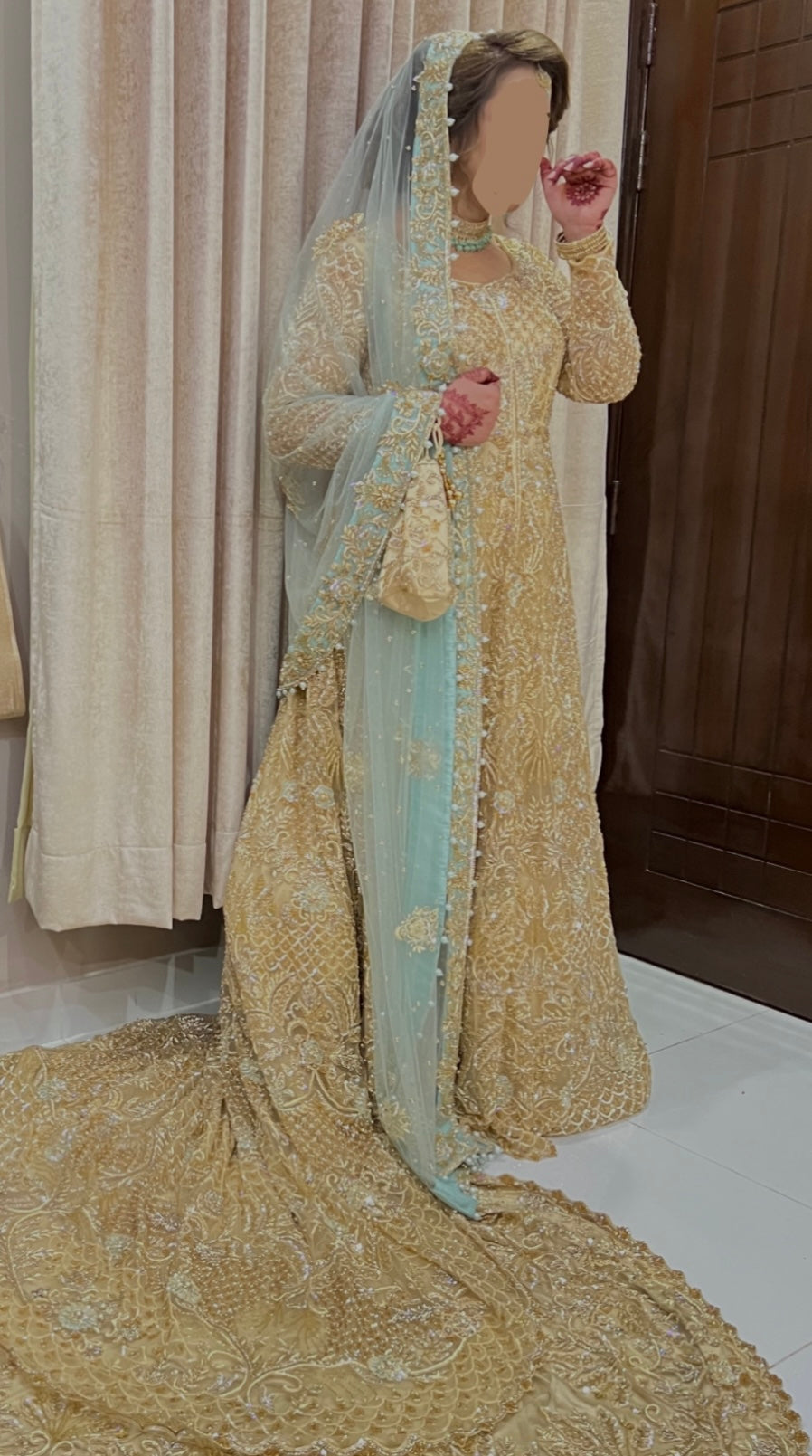 Gold Bridal Outfit -Walima