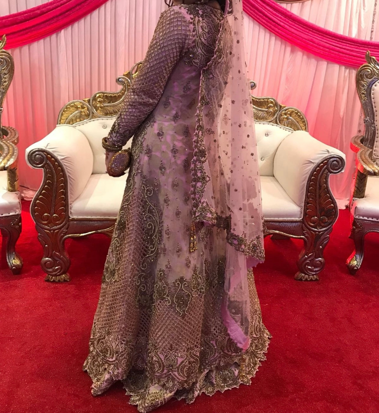 Pink bridal dress