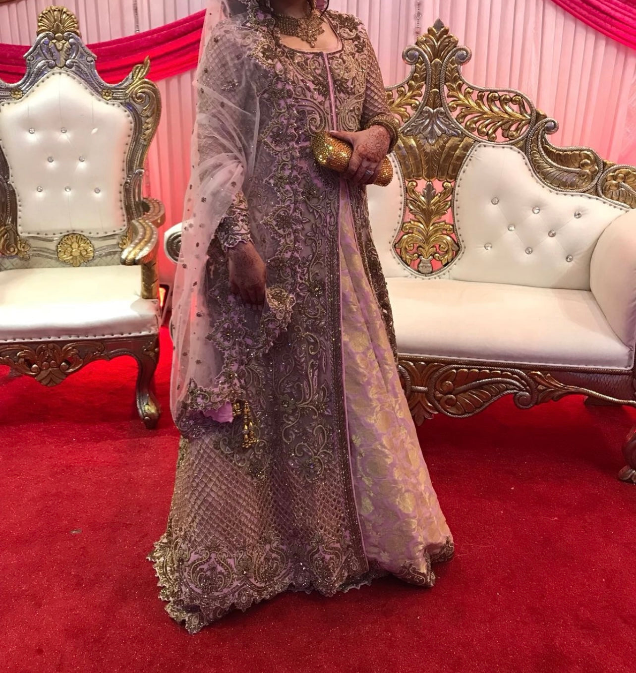 Pink bridal dress