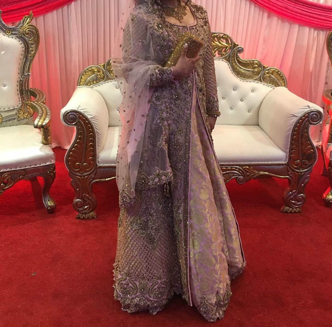 Pink bridal dress