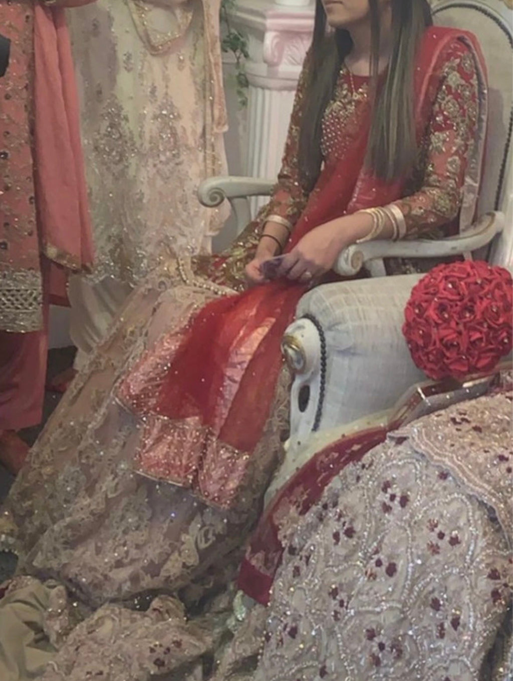 Pink and Gold/ Red and Gold Lehengha