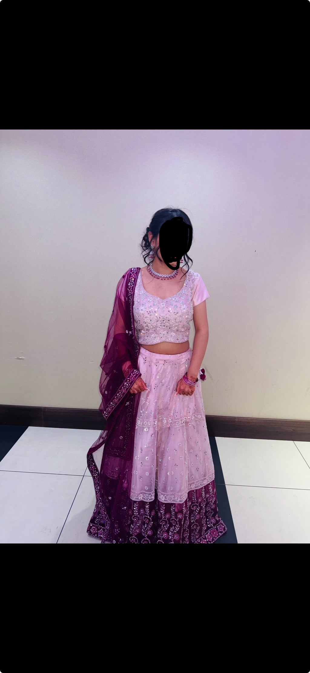 Pink and Purplish Lengha