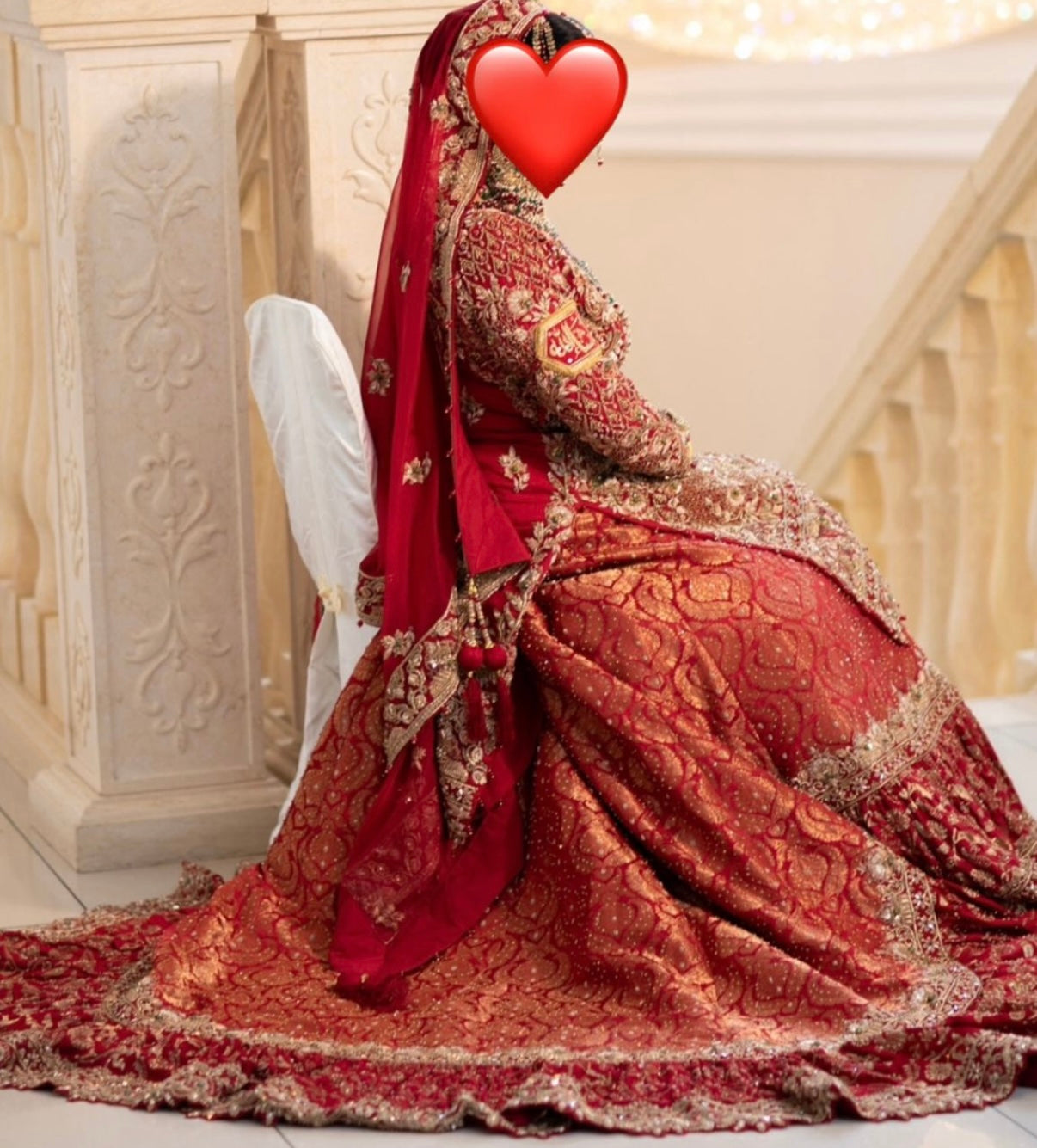 Khushboos Red, Gold & Green Bridal Lengha