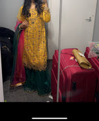 Gharara Yellow Pink & Green