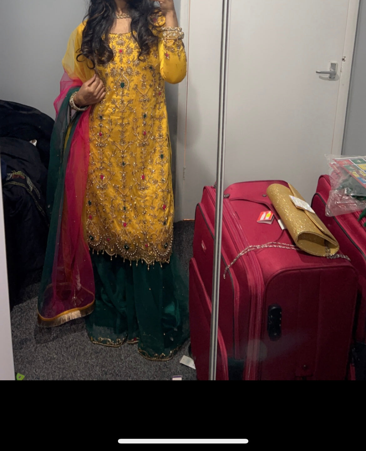 Gharara Yellow Pink & Green