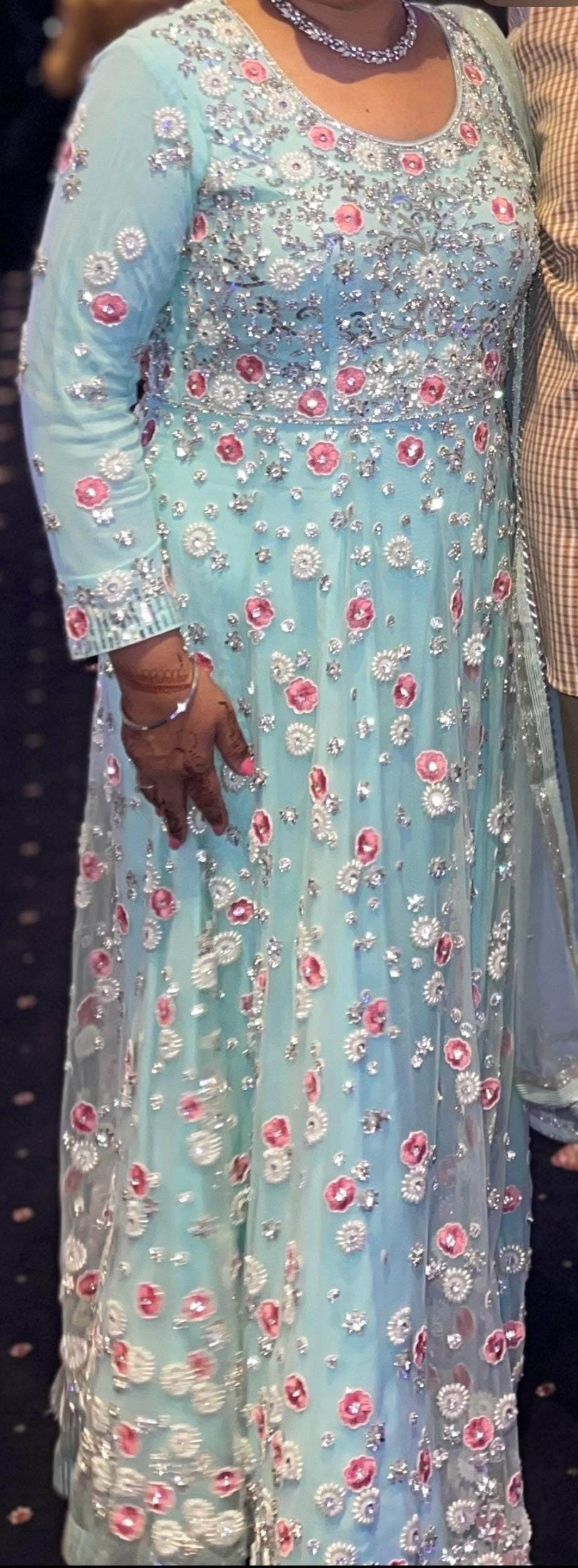 Aqua Blue Embroidered Dress