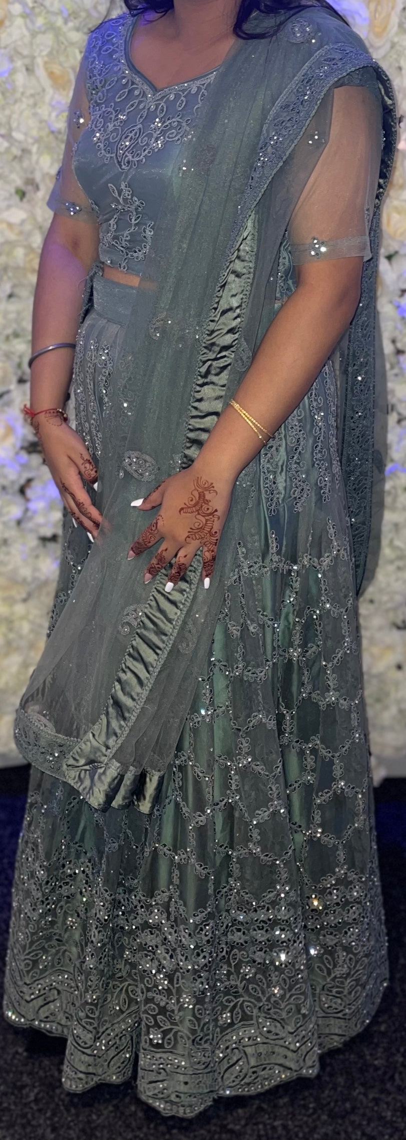 Sage Green Lengha