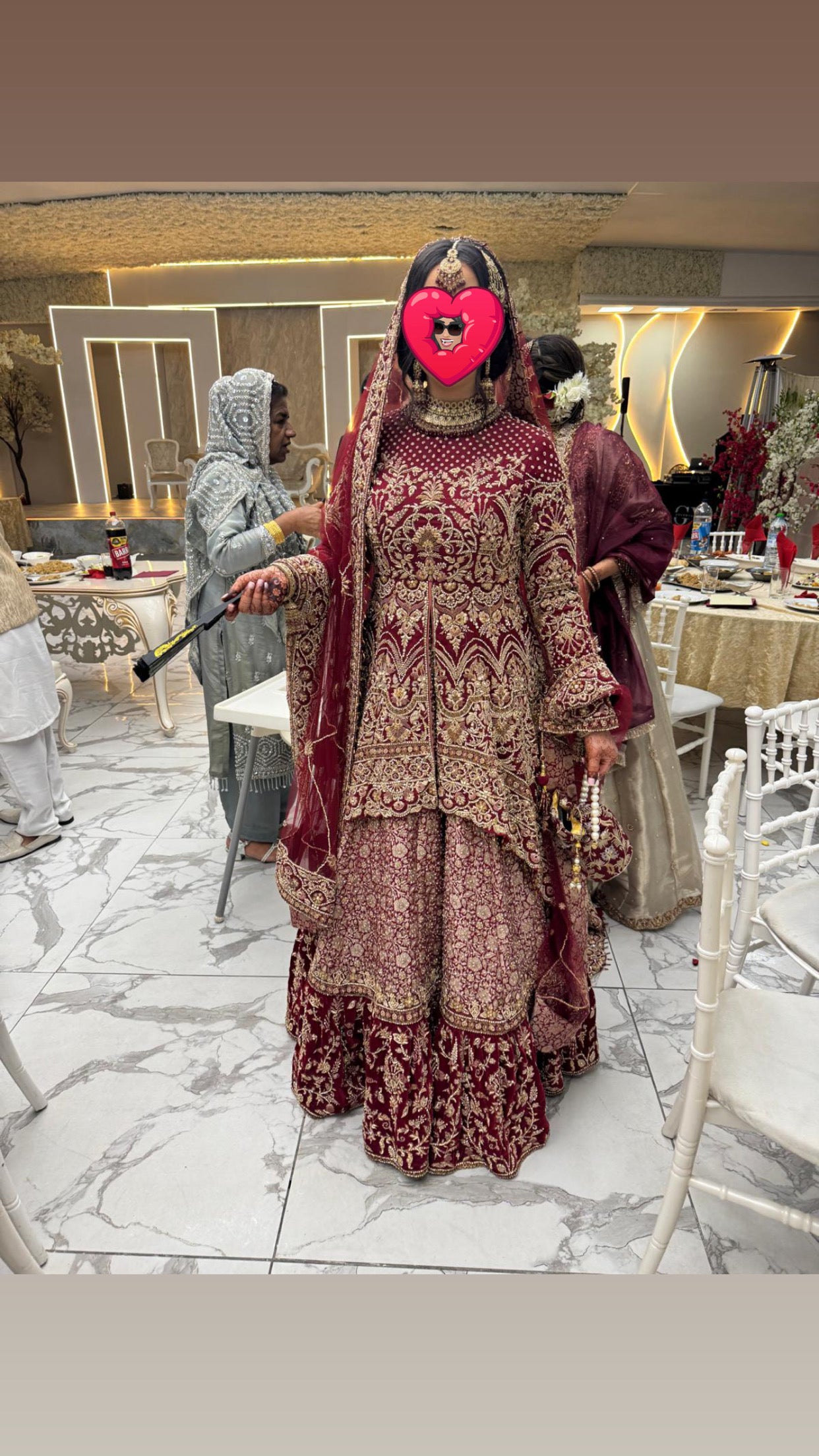 Maryam Faisal Red Bridal Lengha