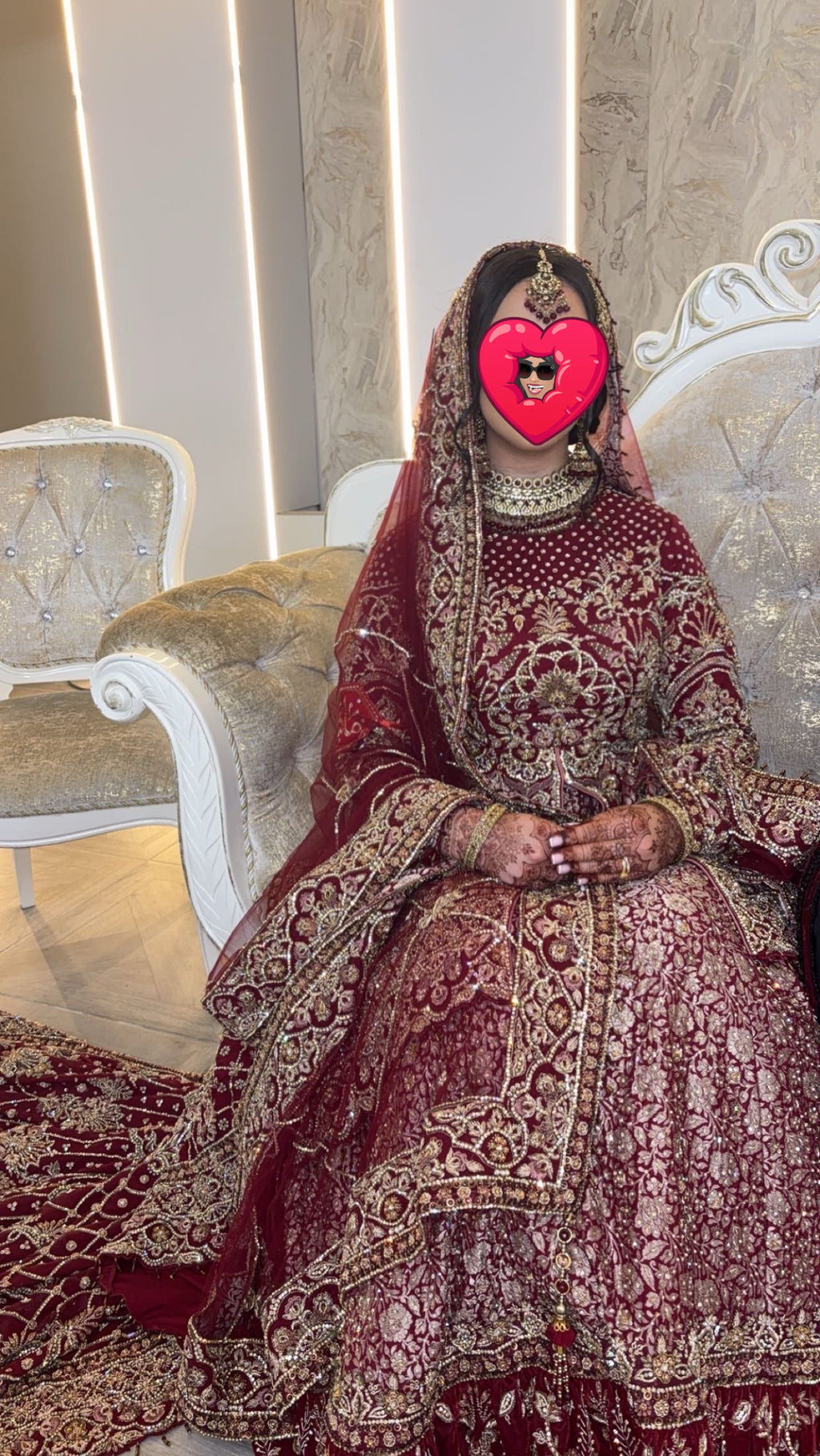 Maryam Faisal Red Bridal Lengha