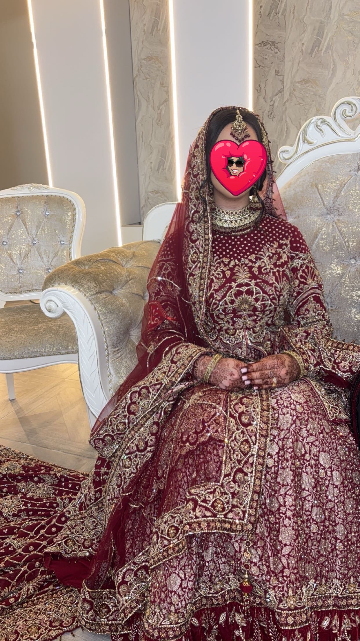 Maryam Faisal Red Bridal Lengha