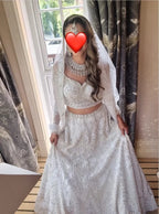 White Bridal Wedding Lehenga