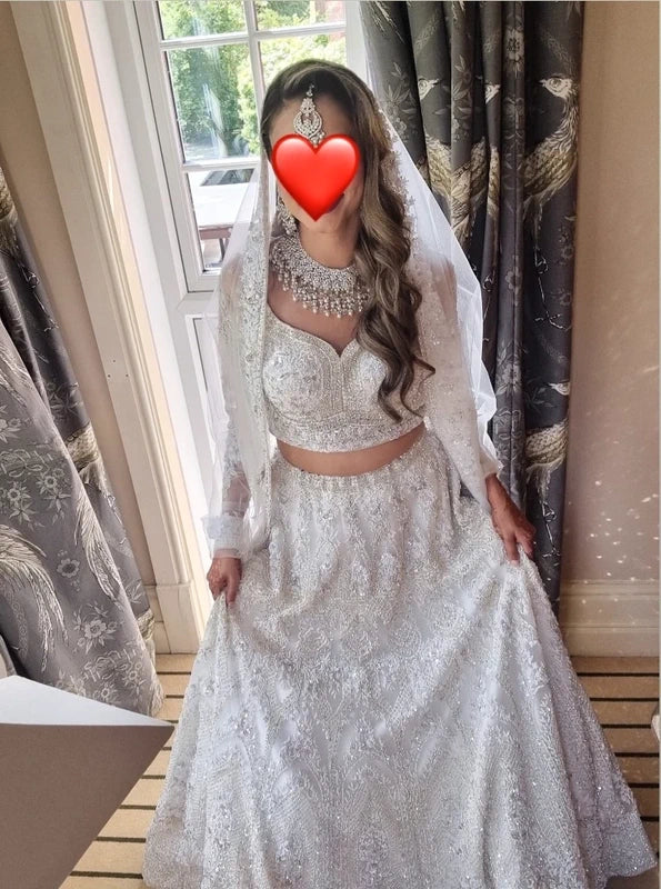 White Bridal Wedding Lehenga