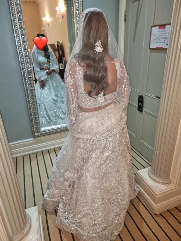 White Bridal Wedding Lehenga