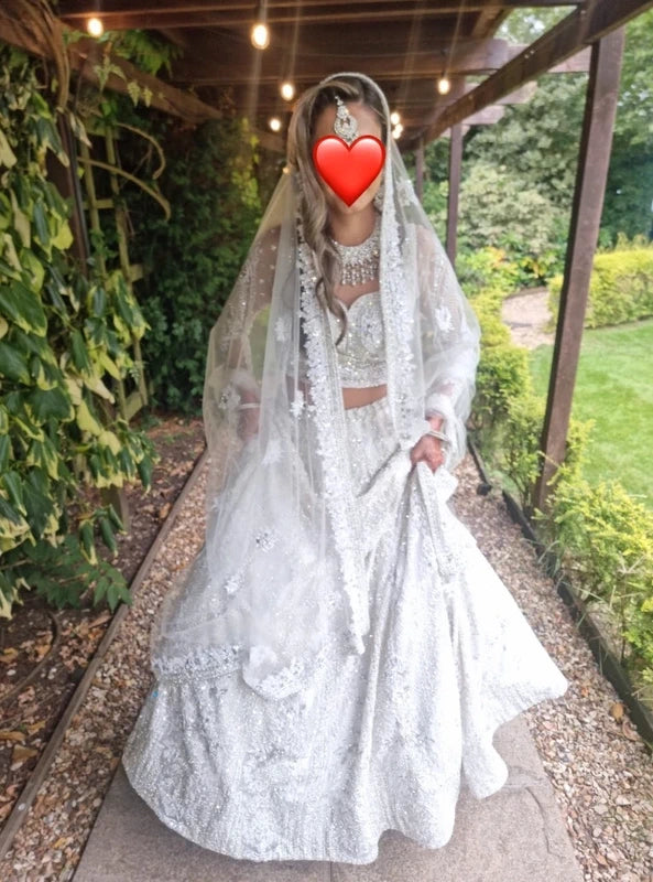 White Bridal Wedding Lehenga