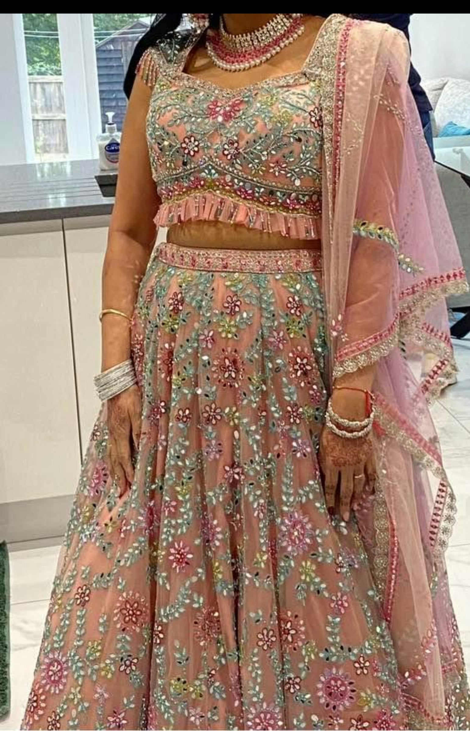 Sky Blue and Baby Pink Lehengha