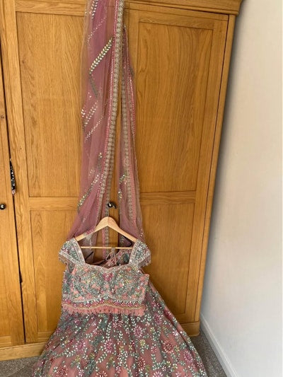 Sky Blue and Baby Pink Lehengha